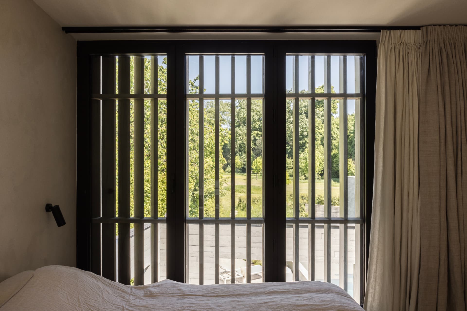Bedroom window looking onto the OXfield garden